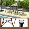 imageGiantex 24 Inch Patio Bistro Table Mosaic Round Table wCeramic Tile Tabletop HeavyDuty Metal Structure Outdoor Dining Table for Backyard Garden Porch Blue amp Black Sun PatternBlack Star Pattern