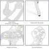 imageGiantex 3 Piece Bistro Set Cast Aluminum Porch Furniture Outdoor Patio Dining Table and Chairs with Umbrella Hole for Balcony Backyard Garden Poolside White Rose PatternWhite Rose Pattern