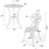imageGiantex 3 Piece Bistro Set Cast Aluminum Porch Furniture Outdoor Patio Dining Table and Chairs with Umbrella Hole for Balcony Backyard Garden Poolside White Rose PatternWhite Rose Pattern