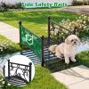 imageGiantex 33 FT Metal Garden Bridge 330 lbs Capacity Outdoor Landscape Bridges with PowderCoated Finish amp Scrollwork Rails Decorative Bridge for Backyard Lawn Garden Pathway Easy Assembly40 x 18 x 17