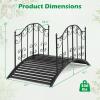 imageGiantex 33 FT Metal Garden Bridge 330 lbs Capacity Outdoor Landscape Bridges with PowderCoated Finish amp Scrollwork Rails Decorative Bridge for Backyard Lawn Garden Pathway Easy Assembly47 x 27 x 28