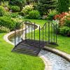 imageGiantex 33 FT Metal Garden Bridge 330 lbs Capacity Outdoor Landscape Bridges with PowderCoated Finish amp Scrollwork Rails Decorative Bridge for Backyard Lawn Garden Pathway Easy Assembly47 x 27 x 28