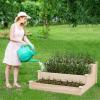imageGiantex 3Tier Raised Garden Bed Tiered Planter Box wOpenEnded Base Fir Wood Elevated Raised Beds for Gardening Vegetable Flower Herb Fruit Perfect for Patio Lawn Backyard47Lx47Wx22H