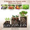 imageGiantex 3Tier Raised Garden Bed Tiered Planter Box wOpenEnded Base Fir Wood Elevated Raised Beds for Gardening Vegetable Flower Herb Fruit Perfect for Patio Lawn Backyard47Lx47Wx22H