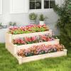imageGiantex 3Tier Raised Garden Bed Tiered Planter Box wOpenEnded Base Fir Wood Elevated Raised Beds for Gardening Vegetable Flower Herb Fruit Perfect for Patio Lawn Backyard47Lx47Wx22H