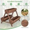 imageGiantex 3Tier Vertical Raised Garden Bed Wood Elevated Planter Box with Legs Storage Shelf Liners for Growing Vegetables Herbs Flowers Indoor Outdoor Freestanding Raised Bed for Patio Natural44x36x 35