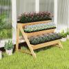 imageGiantex 3Tier Vertical Raised Garden Bed Wood Elevated Planter Box with Legs Storage Shelf Liners for Growing Vegetables Herbs Flowers Indoor Outdoor Freestanding Raised Bed for Patio Natural46x29x315