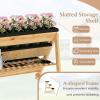 imageGiantex 3Tier Vertical Raised Garden Bed Wood Elevated Planter Box with Legs Storage Shelf Liners for Growing Vegetables Herbs Flowers Indoor Outdoor Freestanding Raised Bed for Patio Natural46x29x315