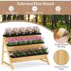 imageGiantex 3Tier Vertical Raised Garden Bed Wood Elevated Planter Box with Legs Storage Shelf Liners for Growing Vegetables Herbs Flowers Indoor Outdoor Freestanding Raised Bed for Patio Natural46x29x315