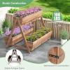 imageGiantex 3Tier Vertical Raised Garden Bed Wood Elevated Planter Box with Legs Storage Shelf Liners for Growing Vegetables Herbs Flowers Indoor Outdoor Freestanding Raised Bed for Patio Natural44x36x 35