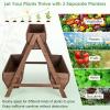 imageGiantex 3Tier Vertical Raised Garden Bed Wood Elevated Planter Box with Legs Storage Shelf Liners for Growing Vegetables Herbs Flowers Indoor Outdoor Freestanding Raised Bed for Patio Natural44x36x 35