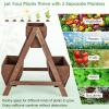 imageGiantex 3Tier Vertical Raised Garden Bed Wood Elevated Planter Box with Legs Storage Shelf Liners for Growing Vegetables Herbs Flowers Indoor Outdoor Freestanding Raised Bed for Patio Natural26x29x29