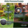 imageGiantex 42 inch Bird Bath Solar Lighted Pedestal Bird Bath with Bird Feeder Flower Planter Base Solar Powered Lamp 3 Ground Stakes Standing Birdbath for Outside Garden Yard Outdoor GreenGreen