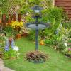 imageGiantex 42 inch Bird Bath Solar Lighted Pedestal Bird Bath with Bird Feeder Flower Planter Base Solar Powered Lamp 3 Ground Stakes Standing Birdbath for Outside Garden Yard Outdoor GreenGreen
