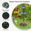 imageGiantex 42 inch Bird Bath Solar Lighted Pedestal Bird Bath with Bird Feeder Flower Planter Base Solar Powered Lamp 3 Ground Stakes Standing Birdbath for Outside Garden Yard Outdoor GreenGreen