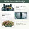 imageGiantex 42 inch Bird Bath Solar Lighted Pedestal Bird Bath with Bird Feeder Flower Planter Base Solar Powered Lamp 3 Ground Stakes Standing Birdbath for Outside Garden Yard Outdoor GreenGreen
