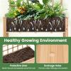 imageGiantex 65 Wooden Raised Garden Bed wTrellis on Wheels Mobile Elevated Planter Box wLegs Liner amp Drainage Holes for Climbing Plant Vegetable Herb Flower Outdoor Garden Box Backyard Balcony1