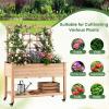 imageGiantex 65 Wooden Raised Garden Bed wTrellis on Wheels Mobile Elevated Planter Box wLegs Liner amp Drainage Holes for Climbing Plant Vegetable Herb Flower Outdoor Garden Box Backyard Balcony1