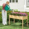 imageGiantex 65 Wooden Raised Garden Bed wTrellis on Wheels Mobile Elevated Planter Box wLegs Liner amp Drainage Holes for Climbing Plant Vegetable Herb Flower Outdoor Garden Box Backyard Balcony1