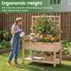 imageGiantex 65 Wooden Raised Garden Bed wTrellis on Wheels Mobile Elevated Planter Box wLegs Liner amp Drainage Holes for Climbing Plant Vegetable Herb Flower Outdoor Garden Box Backyard Balcony1