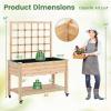 imageGiantex 65 Wooden Raised Garden Bed wTrellis on Wheels Mobile Elevated Planter Box wLegs Liner amp Drainage Holes for Climbing Plant Vegetable Herb Flower Outdoor Garden Box Backyard Balcony2