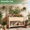 imageGiantex 65 Wooden Raised Garden Bed wTrellis on Wheels Mobile Elevated Planter Box wLegs Liner amp Drainage Holes for Climbing Plant Vegetable Herb Flower Outdoor Garden Box Backyard Balcony1