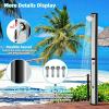 imageGiantex 72Ft 55 Gallon 2Section Solar Heated Outdoor Shower Temperature and Pressure Adjustment Easy Installation Pool Shower for Backyard Garden Beach SpaSilverBlack