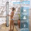 imageGiantex 72Ft 55 Gallon 2Section Solar Heated Outdoor Shower Temperature and Pressure Adjustment Easy Installation Pool Shower for Backyard Garden Beach SpaSilverBlack