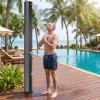 imageGiantex 72Ft 55 Gallon 2Section Solar Heated Outdoor Shower Temperature and Pressure Adjustment Easy Installation Pool Shower for Backyard Garden Beach SpaBlack