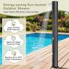 imageGiantex 72Ft 55 Gallon 2Section Solar Heated Outdoor Shower Temperature and Pressure Adjustment Easy Installation Pool Shower for Backyard Garden Beach SpaBlack