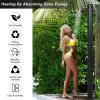 imageGiantex 72Ft 55 Gallon 2Section Solar Heated Outdoor Shower Temperature and Pressure Adjustment Easy Installation Pool Shower for Backyard Garden Beach SpaBlack