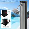 imageGiantex 72Ft 55 Gallon 2Section Solar Heated Outdoor Shower Temperature and Pressure Adjustment Easy Installation Pool Shower for Backyard Garden Beach SpaBlackSilver