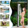 imageGiantex 72Ft 55 Gallon 2Section Solar Heated Outdoor Shower Temperature and Pressure Adjustment Easy Installation Pool Shower for Backyard Garden Beach SpaSilverBlack