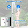 imageGiantex 72Ft 55 Gallon 2Section Solar Heated Outdoor Shower Temperature and Pressure Adjustment Easy Installation Pool Shower for Backyard Garden Beach SpaBlackSilver