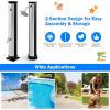 imageGiantex 72Ft 55 Gallon 2Section Solar Heated Outdoor Shower Temperature and Pressure Adjustment Easy Installation Pool Shower for Backyard Garden Beach SpaBlackSilver
