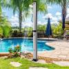 imageGiantex 72Ft 55 Gallon 2Section Solar Heated Outdoor Shower Temperature and Pressure Adjustment Easy Installation Pool Shower for Backyard Garden Beach SpaBlackSilver