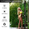 imageGiantex 72Ft 55 Gallon 2Section Solar Heated Outdoor Shower Temperature and Pressure Adjustment Easy Installation Pool Shower for Backyard Garden Beach SpaBlack