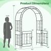 imageGiantex 84 Garden Arbor with Gate HeavyDuty Metal Arch Trellis for Climbing Plants Vines Roses Wedding Archway for Ceremony Pathway amp Outdoor Decoration Patio Pergola for Backyard Lawn54W x 84H