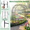 imageGiantex 84 Garden Arbor with Gate HeavyDuty Metal Arch Trellis for Climbing Plants Vines Roses Wedding Archway for Ceremony Pathway amp Outdoor Decoration Patio Pergola for Backyard Lawn54W x 84H