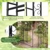 imageGiantex 84 Garden Arbor with Gate HeavyDuty Metal Arch Trellis for Climbing Plants Vines Roses Wedding Archway for Ceremony Pathway amp Outdoor Decoration Patio Pergola for Backyard Lawn45w X 84h