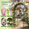 imageGiantex 84 Garden Arbor with Gate HeavyDuty Metal Arch Trellis for Climbing Plants Vines Roses Wedding Archway for Ceremony Pathway amp Outdoor Decoration Patio Pergola for Backyard Lawn45w X 84h