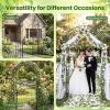 imageGiantex 84 Garden Arbor with Gate HeavyDuty Metal Arch Trellis for Climbing Plants Vines Roses Wedding Archway for Ceremony Pathway amp Outdoor Decoration Patio Pergola for Backyard Lawn45w X 84h