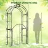 imageGiantex 84 Garden Arbor with Gate HeavyDuty Metal Arch Trellis for Climbing Plants Vines Roses Wedding Archway for Ceremony Pathway amp Outdoor Decoration Patio Pergola for Backyard Lawn45w X 84h