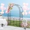 imageGiantex 84 Garden Arbor with Gate HeavyDuty Metal Arch Trellis for Climbing Plants Vines Roses Wedding Archway for Ceremony Pathway amp Outdoor Decoration Patio Pergola for Backyard Lawn54W x 84H