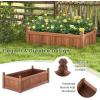imageGiantex Acacia Wood Raised Garden Bed 44x23x16 Rectangular Planter Box wBlack Liner for Growing Vegetable Flower Herb Fruit Easy Assembly Outdoor Planting Bed for Backyard Garden LawnBrown