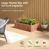 imageGiantex Acacia Wood Raised Garden Bed 44x23x16 Rectangular Planter Box wBlack Liner for Growing Vegetable Flower Herb Fruit Easy Assembly Outdoor Planting Bed for Backyard Garden LawnBrown