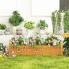 imageGiantex Acacia Wood Raised Garden Bed 44x23x16 Rectangular Planter Box wBlack Liner for Growing Vegetable Flower Herb Fruit Easy Assembly Outdoor Planting Bed for Backyard Garden LawnOrange