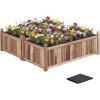 imageGiantex Acacia Wood Raised Garden Bed 44x23x16 Rectangular Planter Box wBlack Liner for Growing Vegetable Flower Herb Fruit Easy Assembly Outdoor Planting Bed for Backyard Garden LawnWeathered Gray