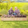 imageGiantex Acacia Wood Raised Garden Bed 44x23x16 Rectangular Planter Box wBlack Liner for Growing Vegetable Flower Herb Fruit Easy Assembly Outdoor Planting Bed for Backyard Garden LawnNatural