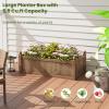 imageGiantex Acacia Wood Raised Garden Bed 44x23x16 Rectangular Planter Box wBlack Liner for Growing Vegetable Flower Herb Fruit Easy Assembly Outdoor Planting Bed for Backyard Garden LawnLight Brown